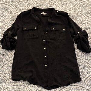 Calvin Klein Black Button-Down Shirt